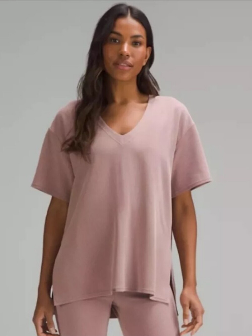 Lululemon Ribbed Softstreme Relaxed-Fit T-Shirt. Twilight Rose. Size 12.